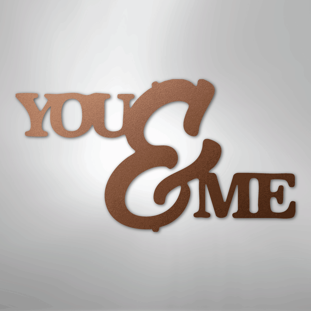 My Easy Monogram Steel Sign Copper / 12" You and Me Script - Steel Sign