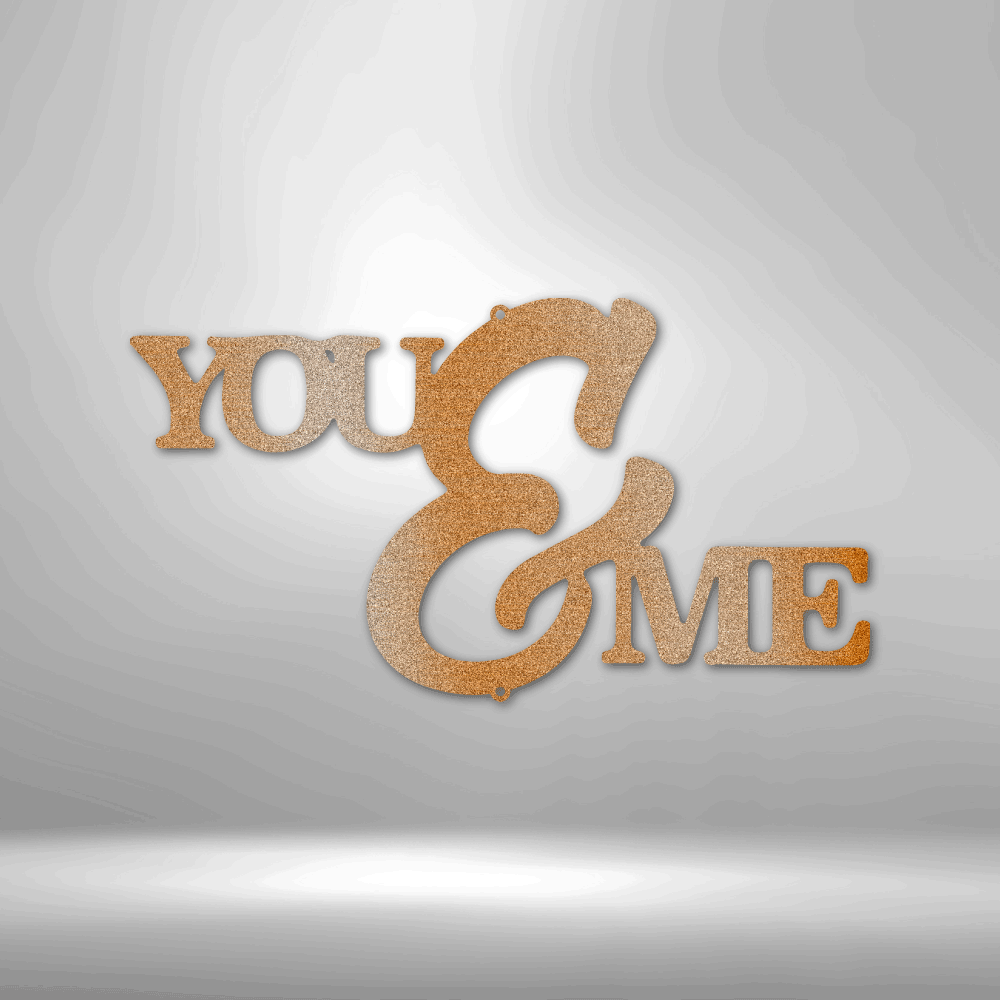 My Easy Monogram Steel Sign Copper / 12" You and Me Script - Steel Sign