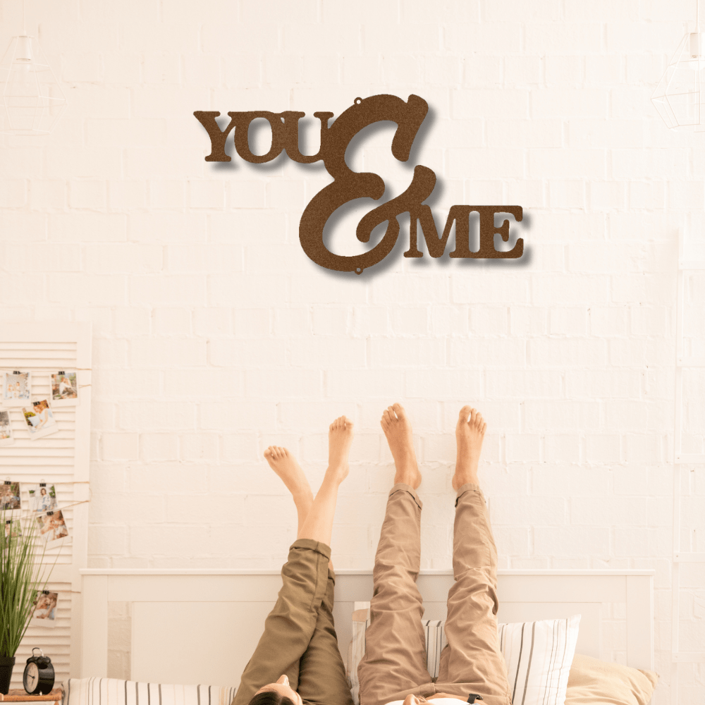 My Easy Monogram Steel Sign Copper / 12" You and Me Script - Steel Sign