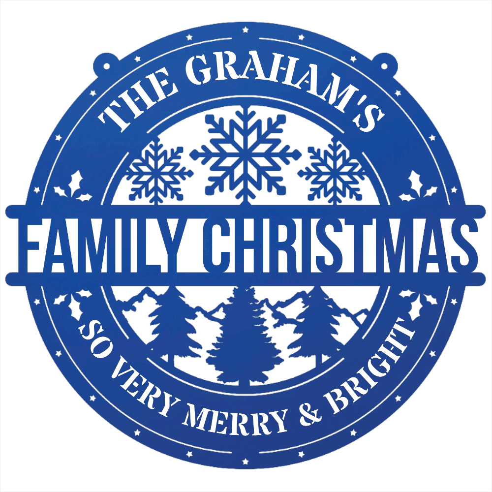 My Easy Monogram Steel Sign Family Christmas Personalized - Steel Sign