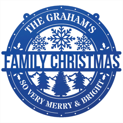 My Easy Monogram Steel Sign Family Christmas Personalized - Steel Sign