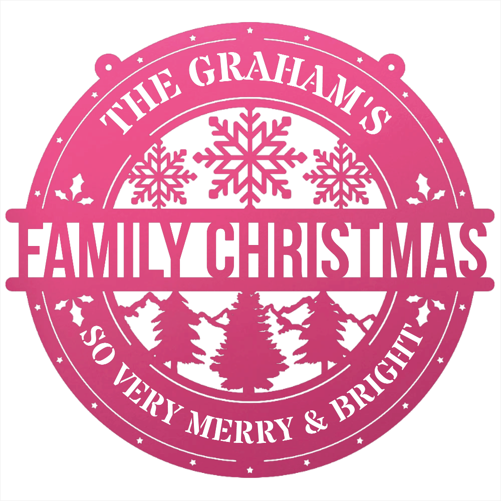 My Easy Monogram Steel Sign Family Christmas Personalized - Steel Sign