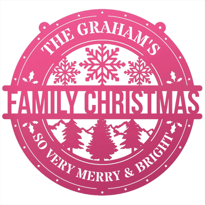 My Easy Monogram Steel Sign Family Christmas Personalized - Steel Sign