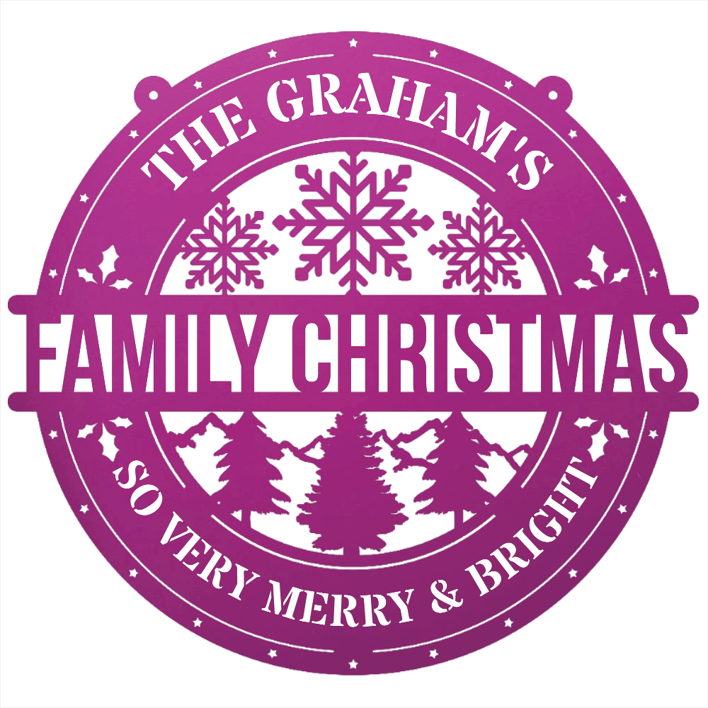 My Easy Monogram Steel Sign Family Christmas Personalized - Steel Sign