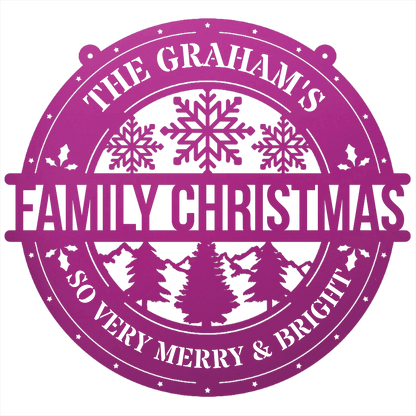 My Easy Monogram Steel Sign Family Christmas Personalized - Steel Sign