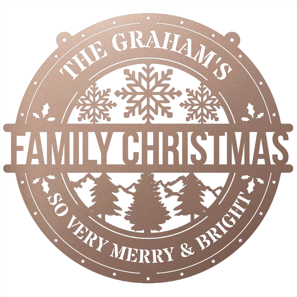 My Easy Monogram Steel Sign Family Christmas Personalized - Steel Sign
