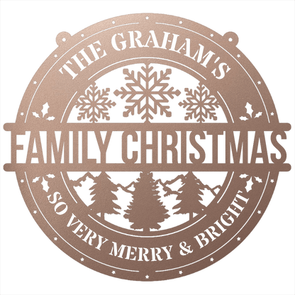 My Easy Monogram Steel Sign Family Christmas Personalized - Steel Sign