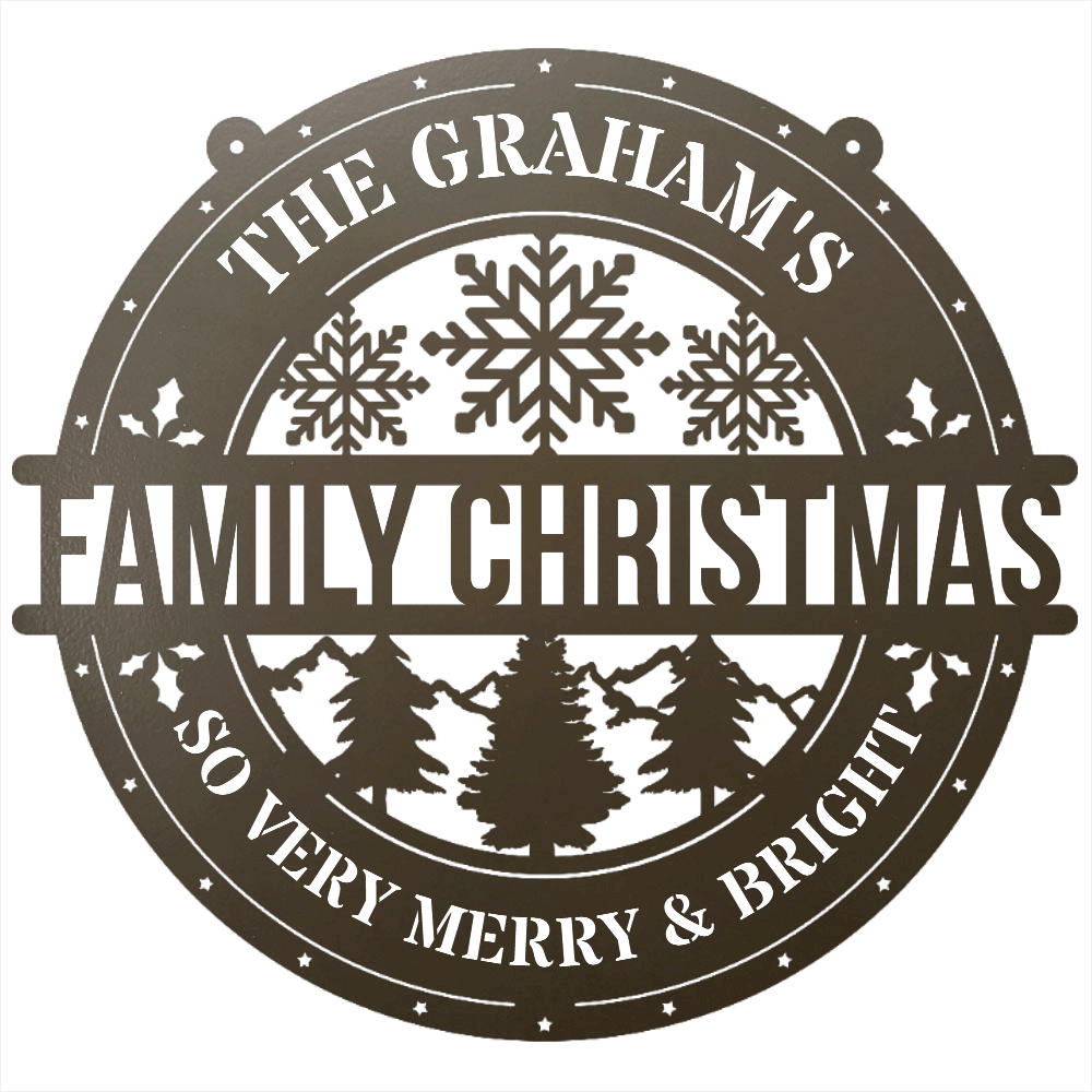 My Easy Monogram Steel Sign Family Christmas Personalized - Steel Sign