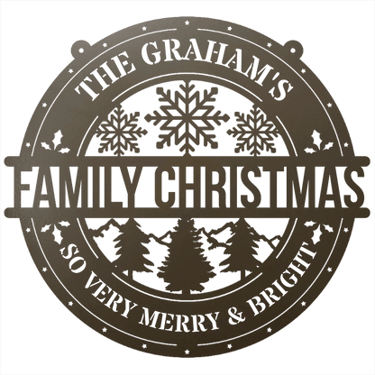 My Easy Monogram Steel Sign Family Christmas Personalized - Steel Sign