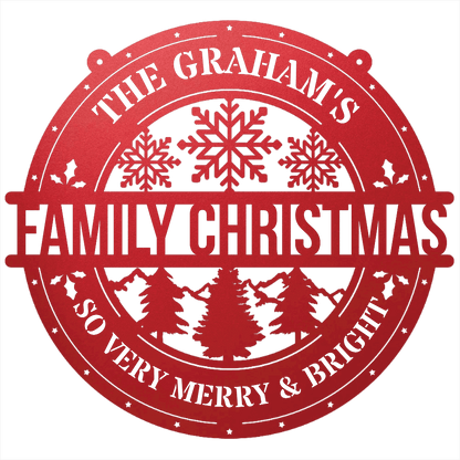 My Easy Monogram Steel Sign Family Christmas Personalized - Steel Sign