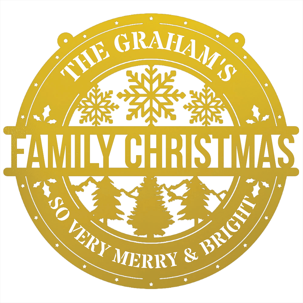 My Easy Monogram Steel Sign Family Christmas Personalized - Steel Sign