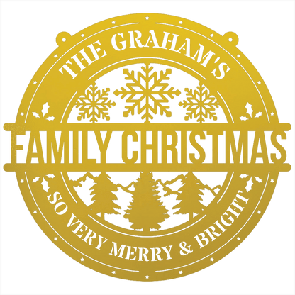 My Easy Monogram Steel Sign Family Christmas Personalized - Steel Sign