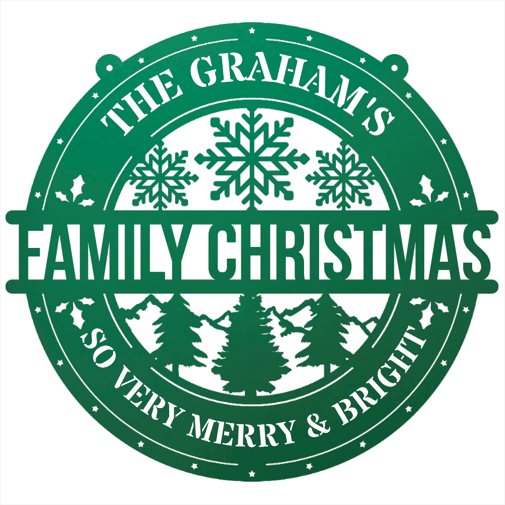 My Easy Monogram Steel Sign Family Christmas Personalized - Steel Sign