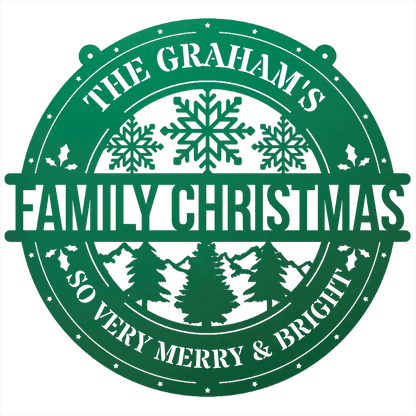 My Easy Monogram Steel Sign Family Christmas Personalized - Steel Sign