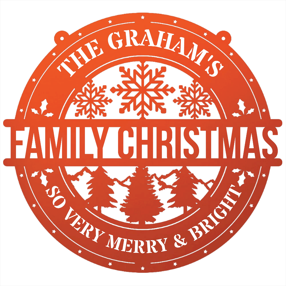 My Easy Monogram Steel Sign Family Christmas Personalized - Steel Sign
