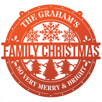 My Easy Monogram Steel Sign Family Christmas Personalized - Steel Sign