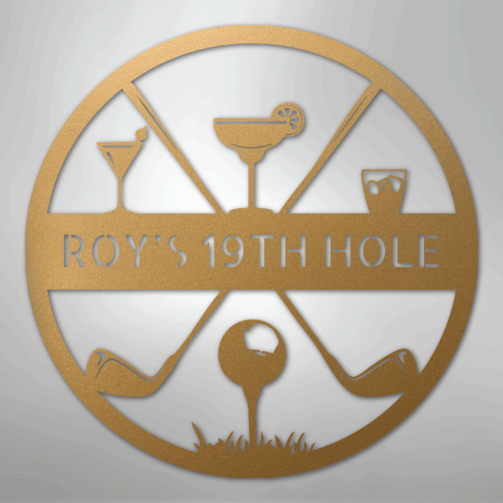 My Easy Monogram Steel Sign Gold / 12" 19th Hole Casual Monogram - Steel Sign