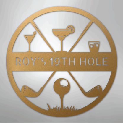 My Easy Monogram Steel Sign Gold / 12" 19th Hole Casual Monogram - Steel Sign