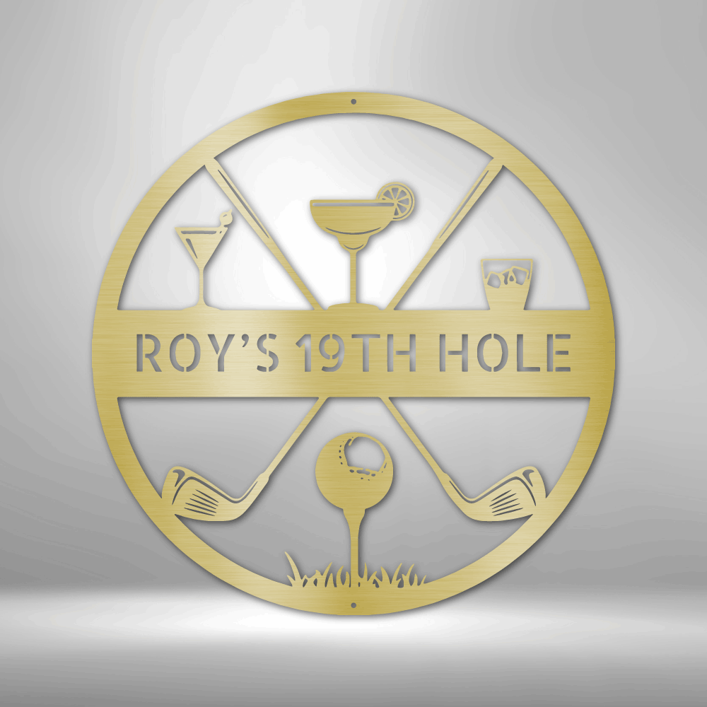 My Easy Monogram Steel Sign Gold / 12" 19th Hole Casual Monogram - Steel Sign