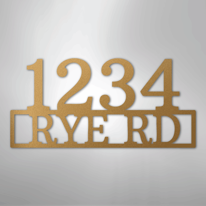 My Easy Monogram Steel Sign Gold / 12" Address - Steel Sign