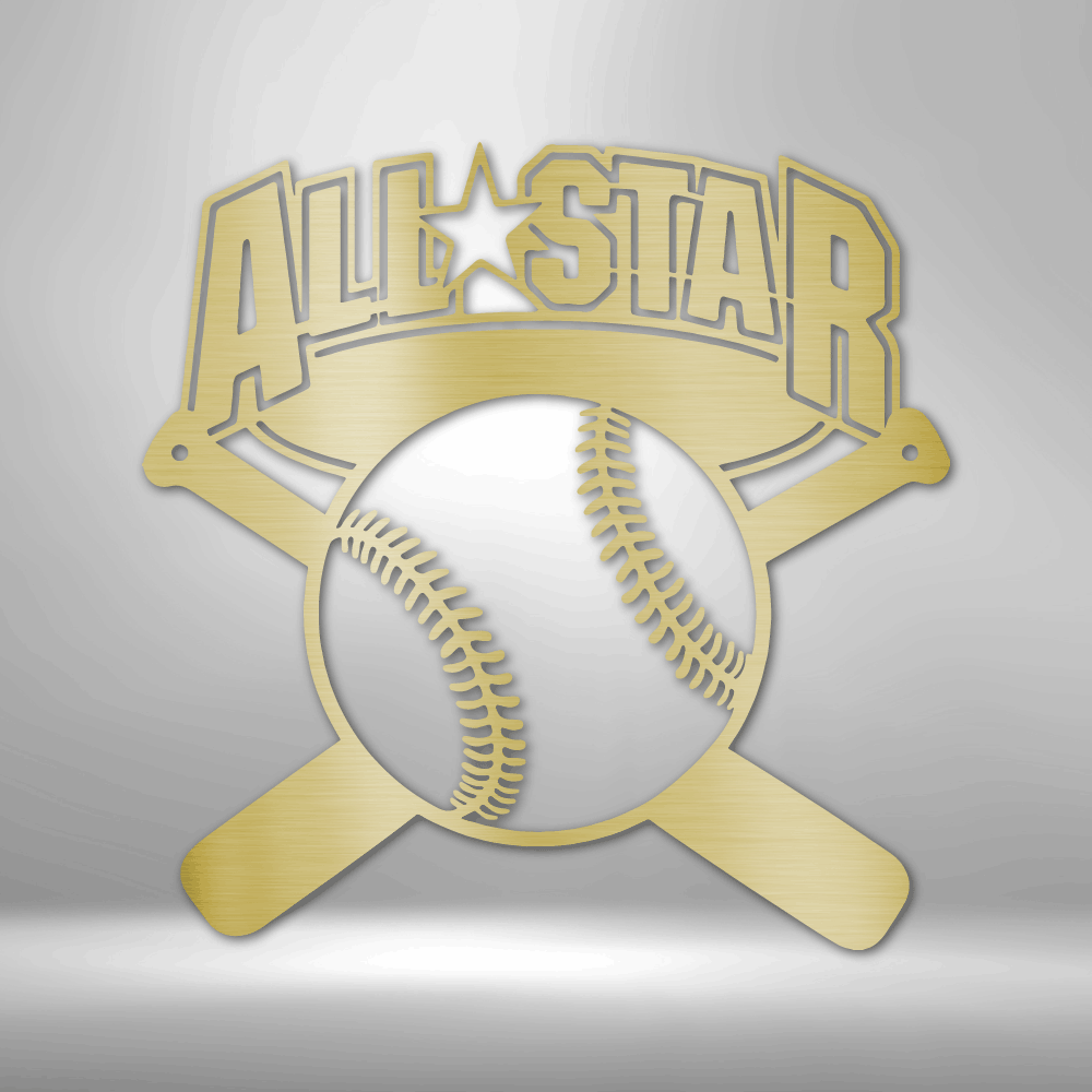 My Easy Monogram Steel Sign Gold / 12" All-Star - Metal Sign