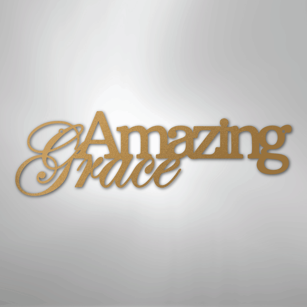 My Easy Monogram Steel Sign Gold / 12" Amazing Grace - Steel Sign