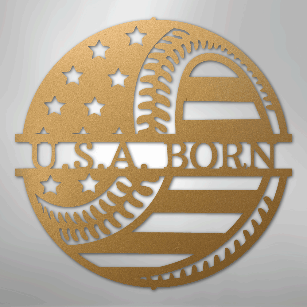 My Easy Monogram Steel Sign Gold / 12" America\'s Pastime - Metal Sign