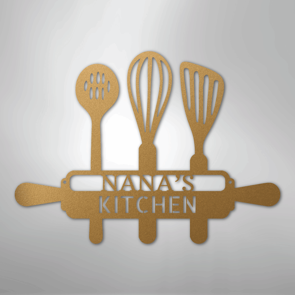 My Easy Monogram Steel Sign Gold / 12 Baker's Kitchen