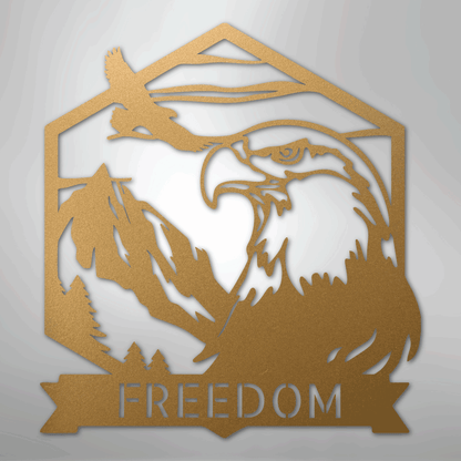 My Easy Monogram Steel Sign Gold / 12" Bald Eagle Monogram - Steel Sign