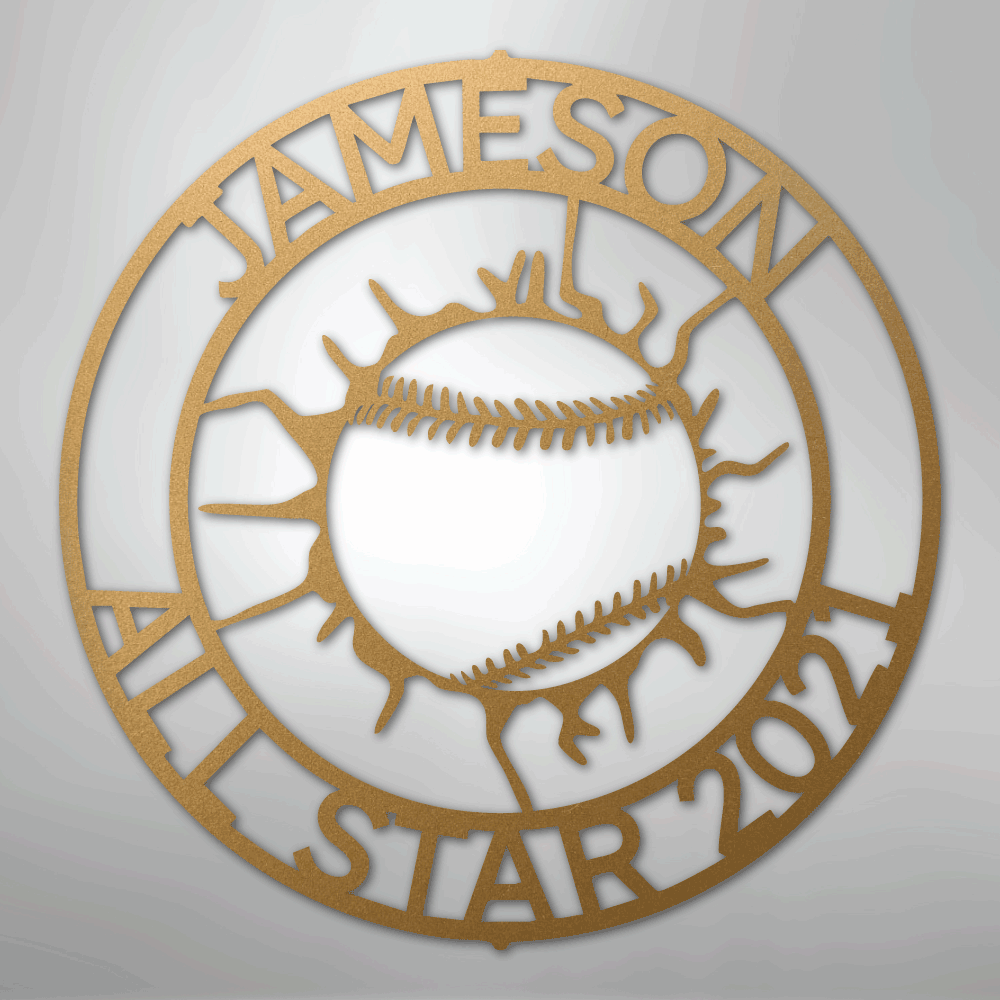 My Easy Monogram Steel Sign Gold / 12" Ball Wall Monogram