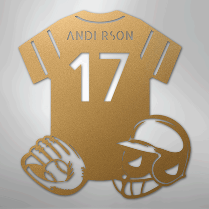 My Easy Monogram Steel Sign Gold / 12" Baseball Gear Monogram - Steel Sign
