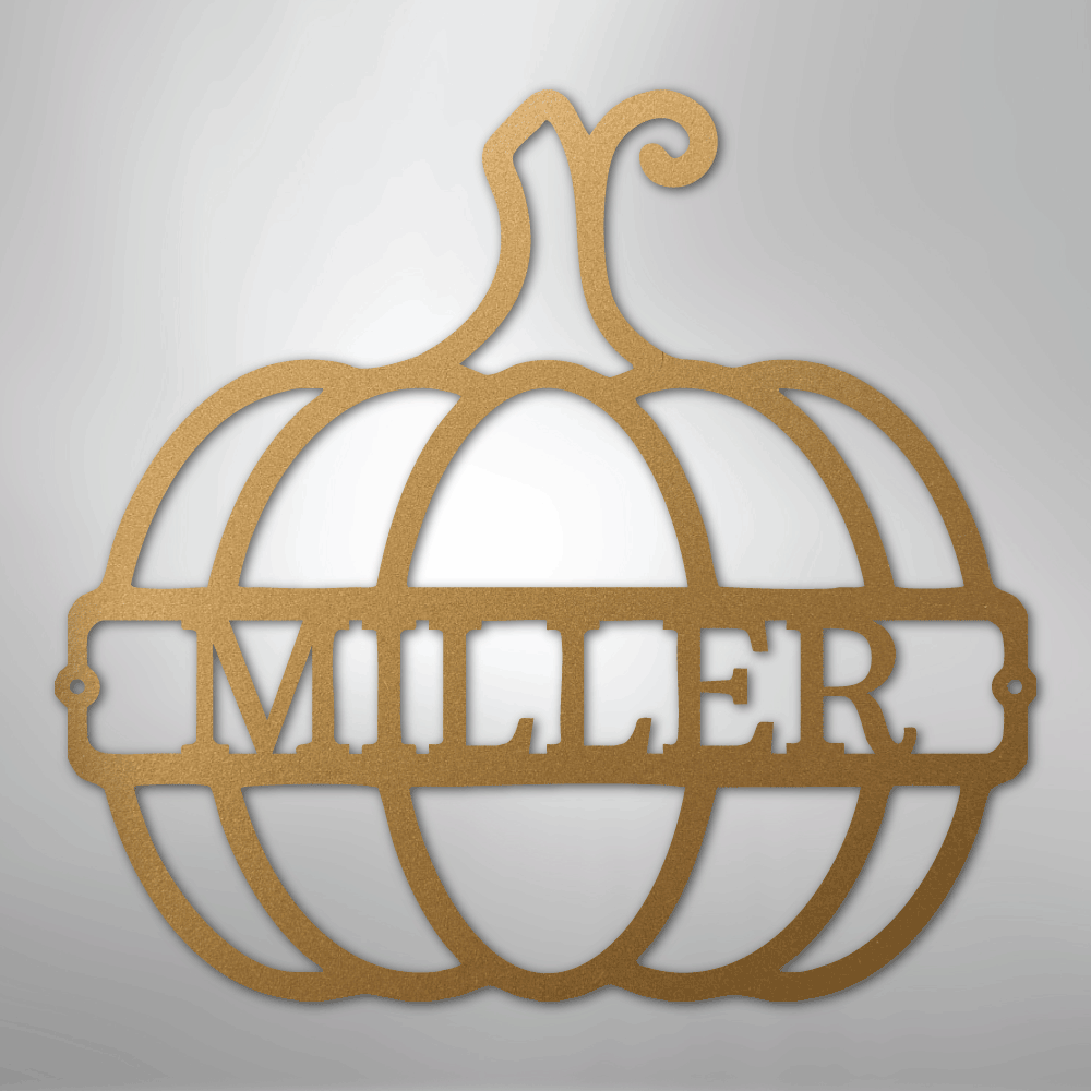 My Easy Monogram Steel Sign Gold / 12" Big Pumpkin Monogram - Steel Sign