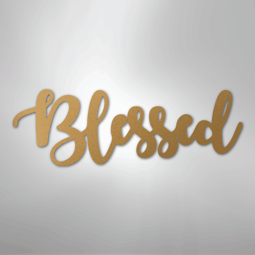 My Easy Monogram Steel Sign Gold / 12" Blessed Script - Steel Sign
