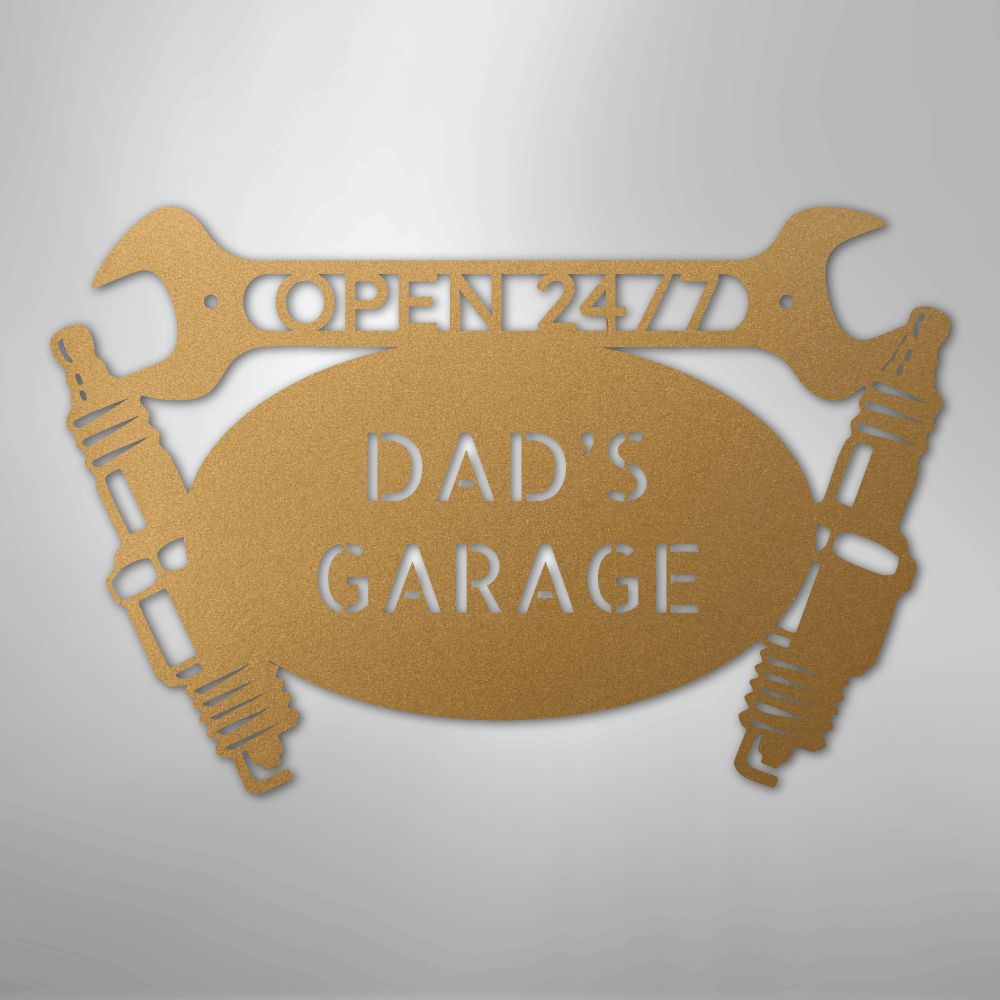 My Easy Monogram Steel Sign Gold / 12" Car Garage Monogram - Steel Sign