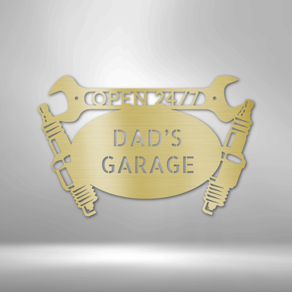 My Easy Monogram Steel Sign Gold / 12" Car Garage Monogram - Steel Sign