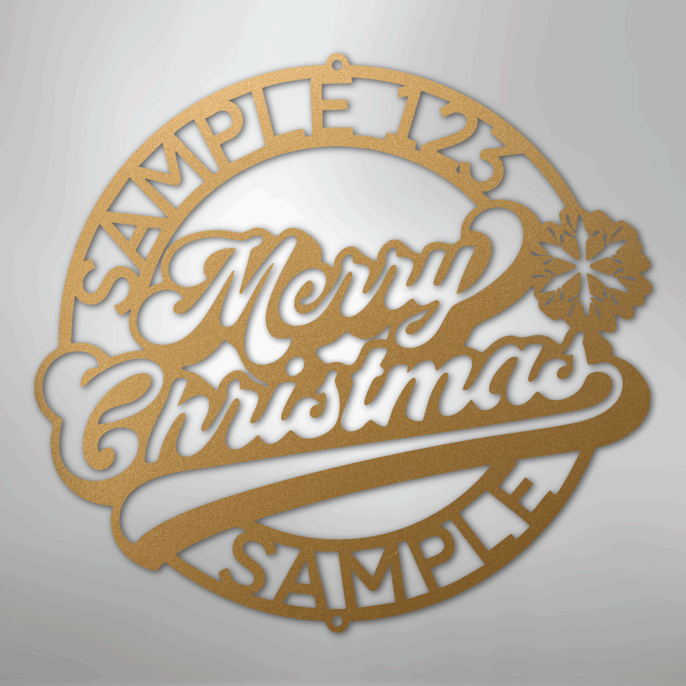 My Easy Monogram Steel Sign Gold / 12" Christmas Ring Monogram - Steel Sign