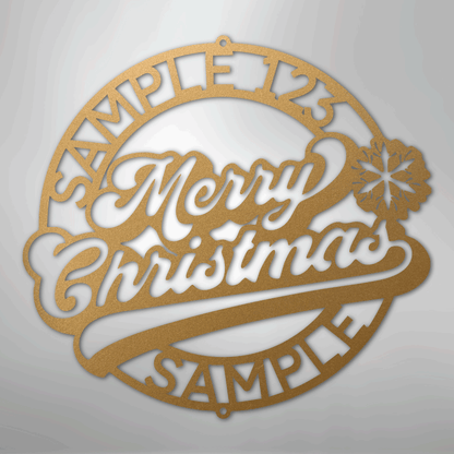 My Easy Monogram Steel Sign Gold / 12" Christmas Ring Monogram - Steel Sign