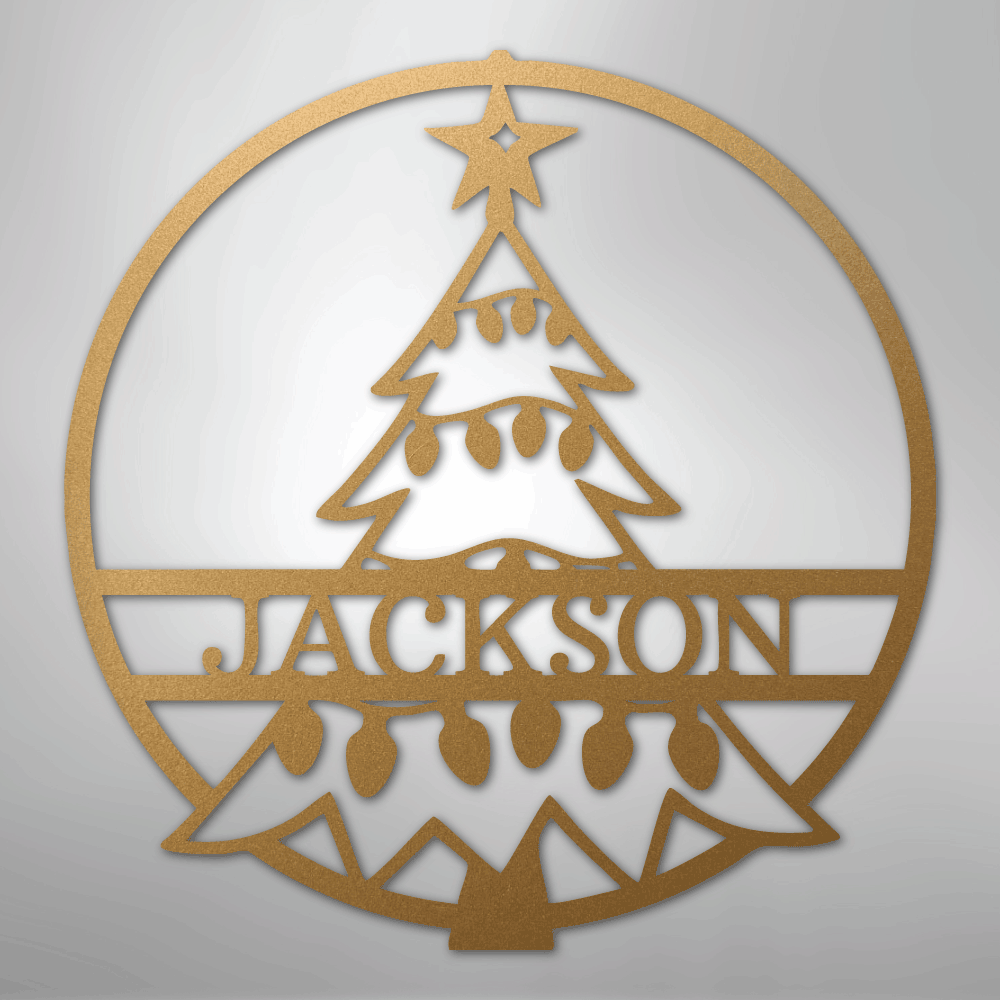 My Easy Monogram Steel Sign Gold / 12" Christmas Tree Monogram - Steel Sign