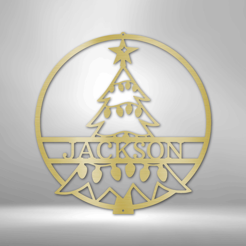 My Easy Monogram Steel Sign Gold / 12" Christmas Tree Monogram - Steel Sign