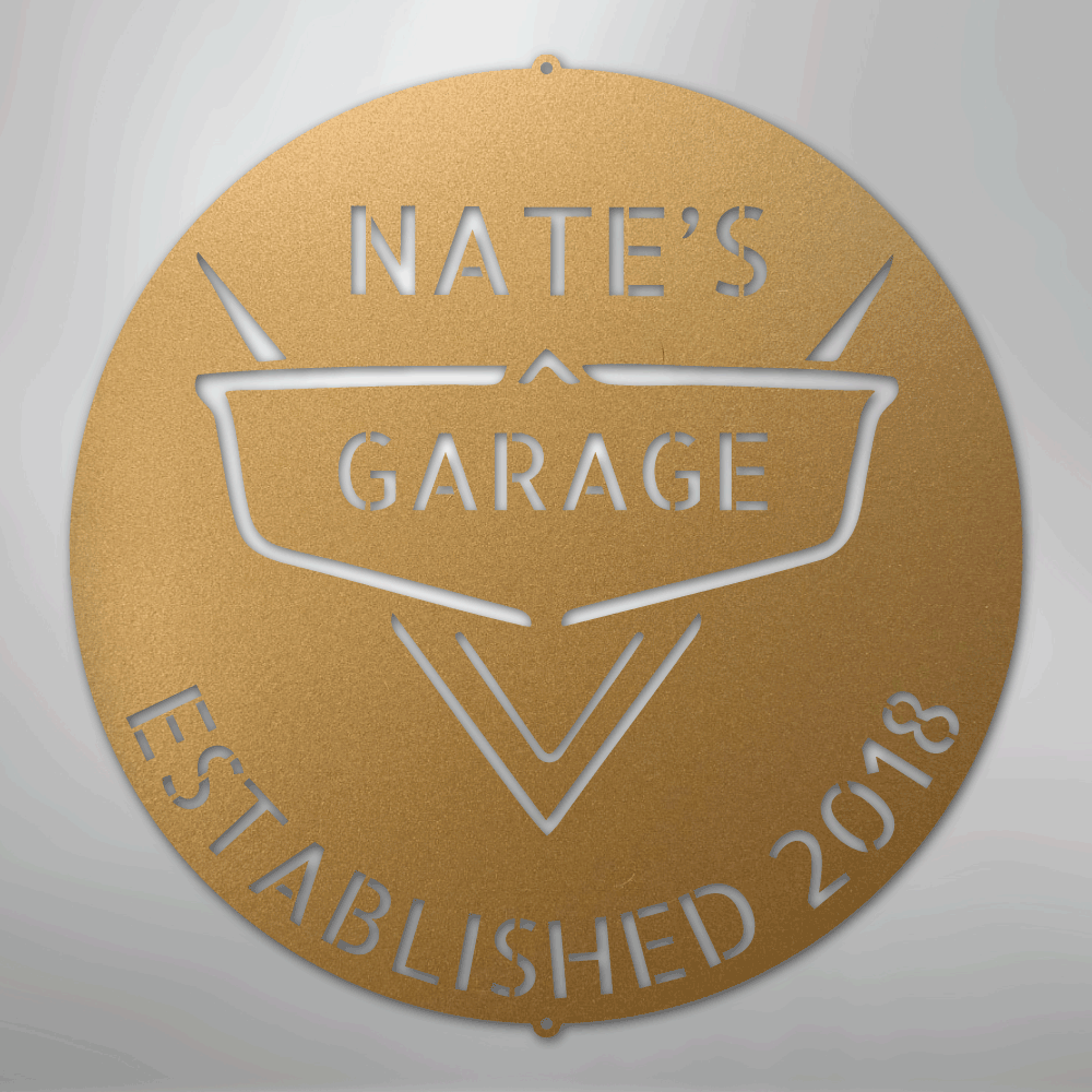 My Easy Monogram Steel Sign Gold / 12" Classic Car Monogram - Steel Sign