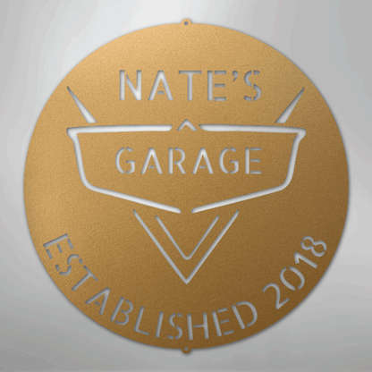 My Easy Monogram Steel Sign Gold / 12" Classic Car Monogram - Steel Sign
