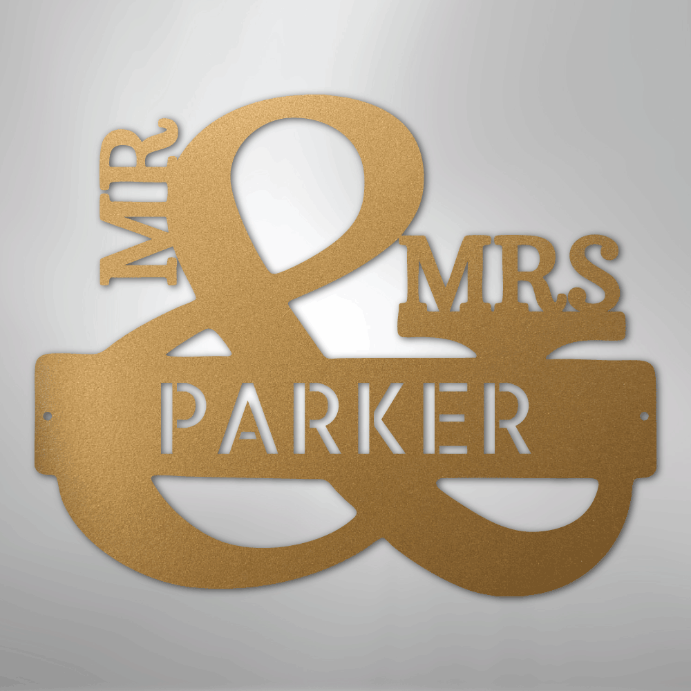 My Easy Monogram Steel Sign Gold / 12" Couples Monogram - Steel Sign