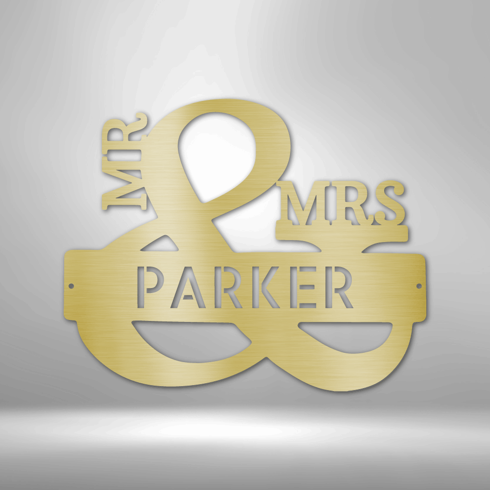 My Easy Monogram Steel Sign Gold / 12" Couples Monogram - Steel Sign