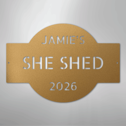 My Easy Monogram Steel Sign Gold / 12" Custom Plaque - Steel Sign