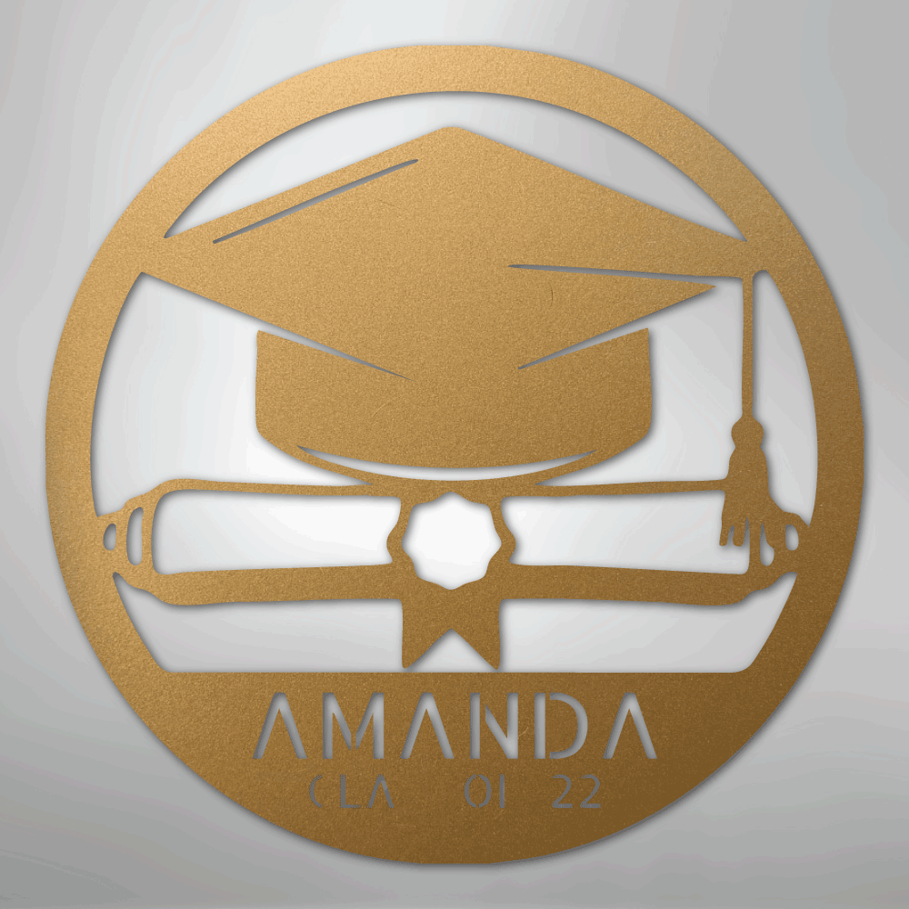 My Easy Monogram Steel Sign Gold / 12" Diploma Monogram - Steel Sign