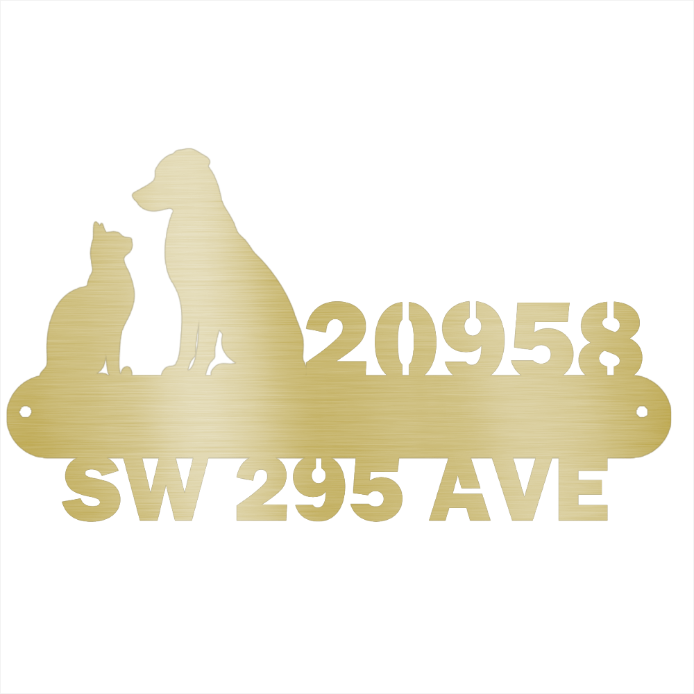 My Easy Monogram Steel Sign Gold / 12 Dog Cat Address Sign