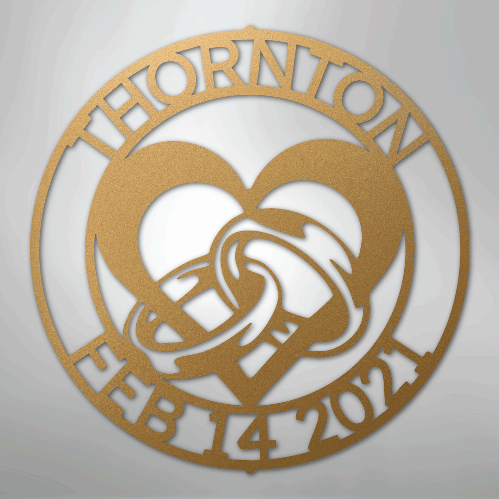My Easy Monogram Steel Sign Gold / 12" Engagement Monogram - Steel Sign