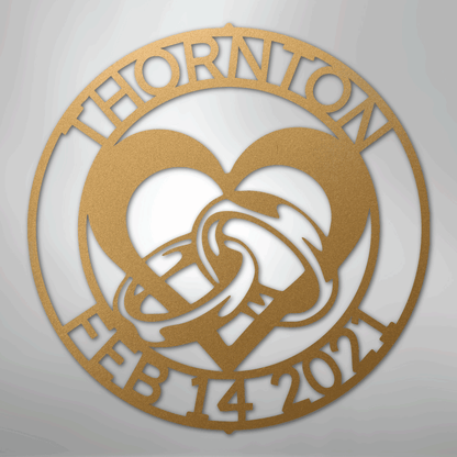 My Easy Monogram Steel Sign Gold / 12" Engagement Monogram - Steel Sign