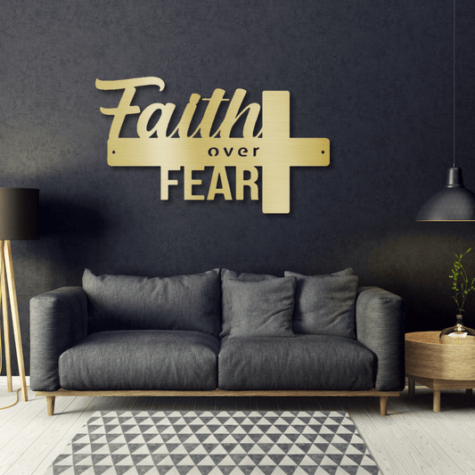 My Easy Monogram Steel Sign Gold / 12" Faith Over Fear- Steel Sign