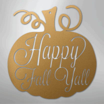 My Easy Monogram Steel Sign Gold / 12" Fall Pumpkin - Steel Sign